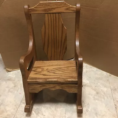 Antique Vintage Child’s Solid Oak Rocking Chair Excellent Condition • $100