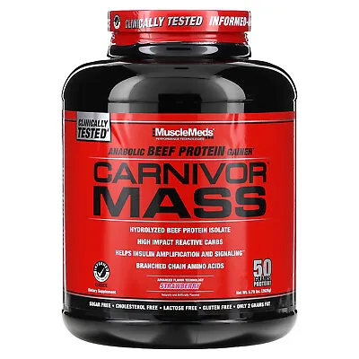 Carnivor Mass Anabolic Beef Protein Gainer Strawberry 5.79 Lbs (2698 G) • $53.74