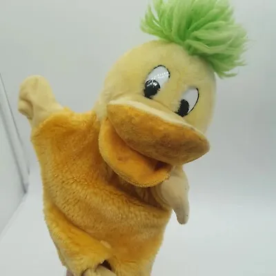 Edd The Duck Hand Puppet Squeaking Soft Toy Vintage 1990 BBC Mascot 11  Plush • £18.59