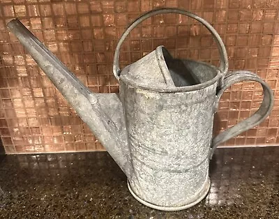 Vintage 3 Quart STURDY Galvanized Watering Can~2 Handles No Leaking • $32