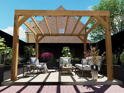 Chunky Box Pergola Kit - Heavy Duty Wooden Garden Pergola Pressure Treated • £750