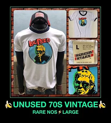 Vtg 70s LOU REED The Velvet Underground Punk Rock Roll Concert NOS T-shirt L LG • $599.99