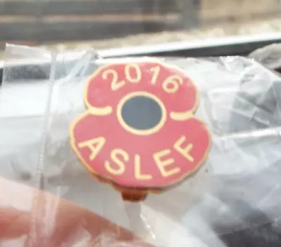 ASLEF  2016 Red POPPY REMEMBERANCE Railway Badge Sealed Rbl • £7.99