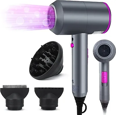 Professional Hair Dryer 2000W Fast Drying Ionic Hairdryer With Diffuser Hairdrye • £19.88
