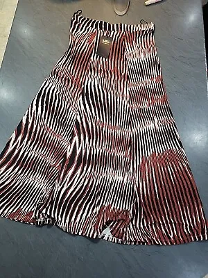 Marks & Spencer Striped Jersey Maxi Skirt Rust Mix Size 12 BNWT M&S • £17.50