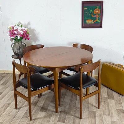 £695 • Buy Vintage Mid Century Modern Jentique Extendable Dining Teak Table 4 Chairs 1960s