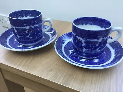 Vintage Allertons Ltd.England Blue Willow Tea Cup And Saucer X 2 • £12