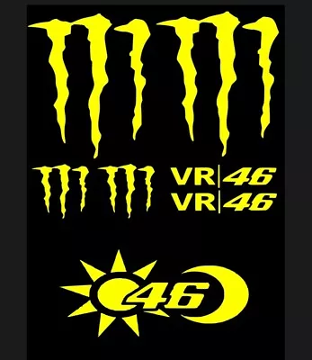 VR46 Valentino Rossi MotoGP Sticker 46  Monster Motorcycle Vinyl Decal Set • £9.20