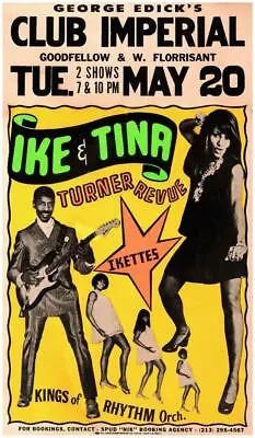 Ike & Tina Turner * POSTER * 1969 Rock N Roll Revue R&B Soul - WALL ART PRINT • $26.89