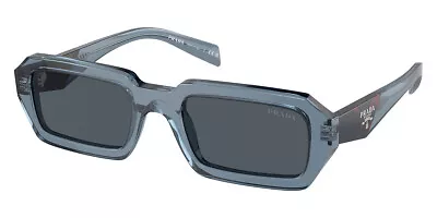 Prada PR Sunglasses Women Transparent Blue / Dark Gray 54mm New 100% Authentic • $506.49