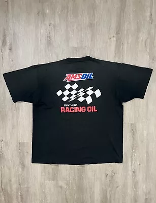 Vtg Y2K Amsoil Racing T Shirt Men XXL Jerzees USA Made Single Stitch Distressed • $24.89