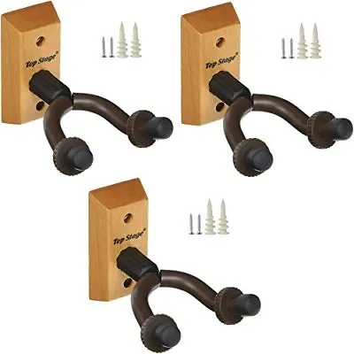  3-PACK Top Stage® Guitar Hanger Holder Stand Wall Mount Keep JX15-NAT-Q3 • $15.95