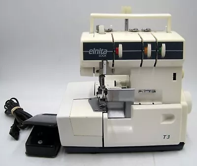 Elna Elnita Lock T3 Serger Sewing Machine W/Foot Pedal • $149.95