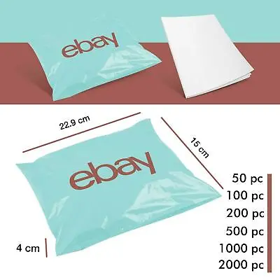 £79.66 • Buy EBay Packaging Self Seal Plastic Mailer Bags 15cm X 22.9cm 4.0cm Lip Blue/Red