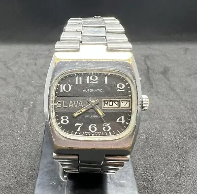 Vintage Soviet Watch Slava Tank Self-winding Series 244214 Caliber 2427 Export • $59