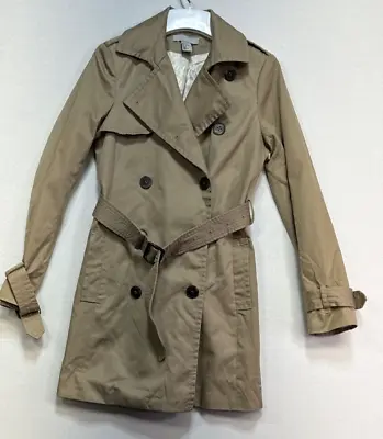 H&M Womens Trench Coat Tan Size 2 Tan Khaki • $17.99