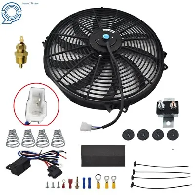 16 Electric Radiator Fan High 3000+cfm Thermostat Wiring Switch Relay Kit 12v • $33.69