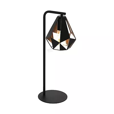 Eglo Carlton 4 Table Lamp Black Metal With Copper Inner 43058n Desk Bedside • $89