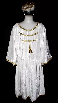 Gold White Angel Costume Christmas Nativity Play Cherub Fancy Dress Age 8 9 10 • £10.99