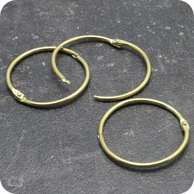 Brass Hinged Ring Book Binder Craft Photo Album Keyring Scrapbook Binding Rings • £3.99