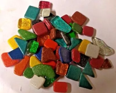 Mosaic Irregular Craft Tiles Huge Variety Glitter Frosted Ceramic Transparent • £4.75