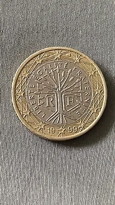 1 Euro Coin RF France 1999 Very Rare With Misprint • $600