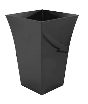£8.59 • Buy Large Tall Black Flared Milano Planter Plastic Patio Plant Pot Indoor Outdoor