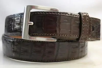 Genuine Brown Alligator Leather Belt (Made In U.S.A) • $135
