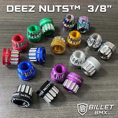 BILLET BMX™ Deez Nuts™ 12 Point Bike Axle Nuts 3/8 -26 Tpi (2 Pack) • $25.09