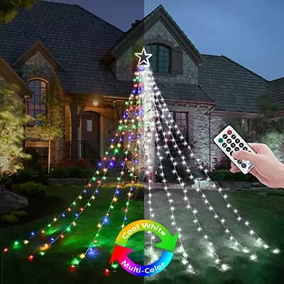 Outdoor Christmas Decorations Star String Lights Color Changing Timer With Remot • $41.24