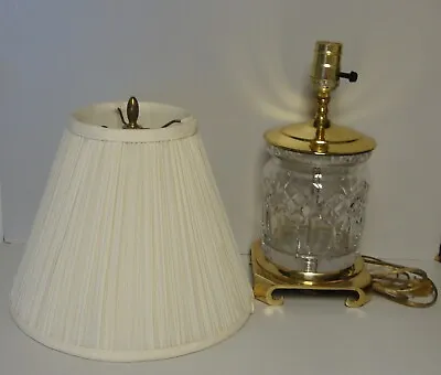 Waterford LISMORE Electric Lamp With Shade 21  Total Height • $285.95