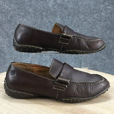 Born Shoes Mens 10.5 Handcrafted Casual Slip On Moccasin M4148 Brown Leather • $22.99