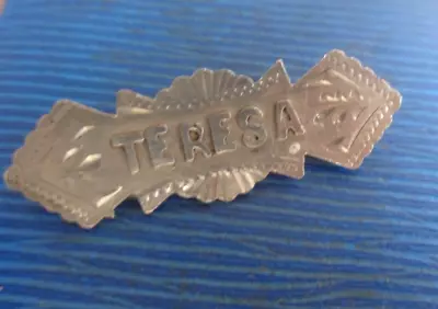 Vintage Sterling Silver Name Brooch H/m 1916 Chester  -  TERESA • £89