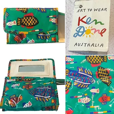 KEN DONE Vintage '80s PVC Cosmetic Purse  Fish In The Sea  W:17.5xHT:12x D:4.5cm • £47.29