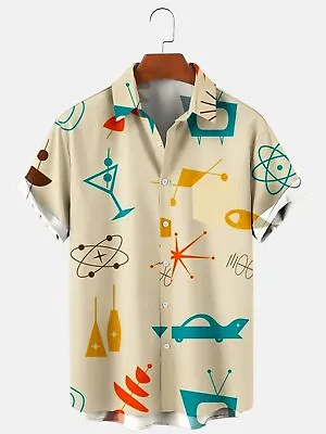 Pocket 50's Vintage Martini Hawaiian Shirt Summer Beach Aloha For Men & Women • $29.99