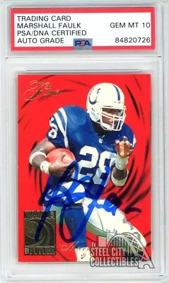 Marshall Faulk 1994 Fleer Flair Wave Of The Future Auto RC Card #2 PSA/DNA 10 • $125.96