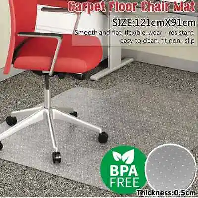 $24.95 • Buy 121x91 Chair Mat Carpet Floor Protectors PVC Home Office Room Computer Work Mats