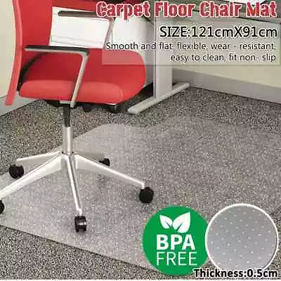 121x91 Chair Mat Carpet Floor Protectors PVC Home Office Room Computer Work Mats • $24.99