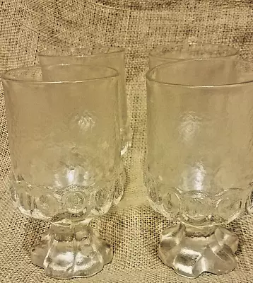 4 Vintage Franciscan Madeira Pattern Clear Water Glasses 5.25  • $36