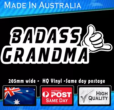 Badass Grandma - Funny Novelty White JDM Drift Laptop Bumper Mazda Decal Vinyl • $3.56