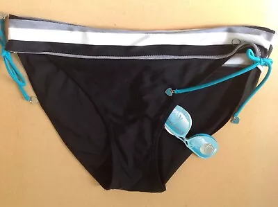 NewOCEAN PACIFIC Bikini Bottom/ Brief Black White Stripe Tie size 18 • £7.99