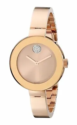 Brand New Movado Bold Women's Rose Gold Bangle Watch 3600202 • $329