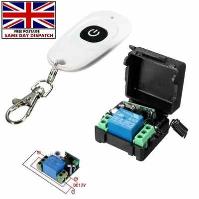 DC 12v 10A Relay 1CH Wireless RF Remote Control Switch Transmitter+ Receiver • £9.99