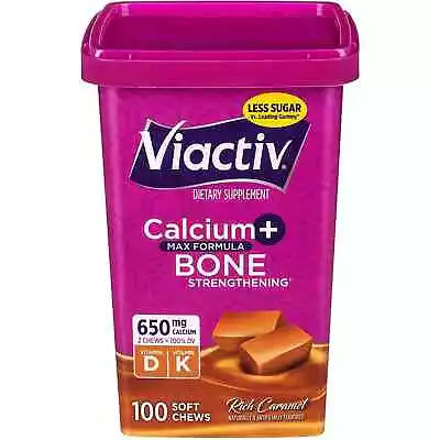 Viactiv Calcium + Vitamin D Supplement Soft Chews Caramel 100-Count. • $16.90