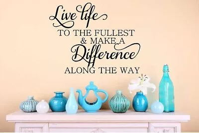 LIVE LIFE TO THE FULLEST Quote Wall Art Decal Words Lettering Home Decor • $13.30