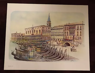 Vintage Rolf Rafflewski Grand Canal In Venice - 1980 Ronald Bechky Print • $10.99