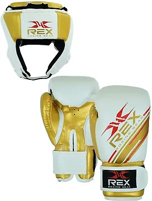 £34.63 • Buy REX Boxing Gloves And Head Guard Set Hook & Jab Mitts Punch Bag Gym Training MMA