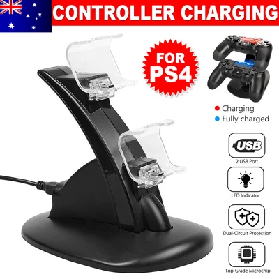 $13.95 • Buy For PS4 Playstation Controller USB Dual Charger Dock Charging Stand Pad + Cable