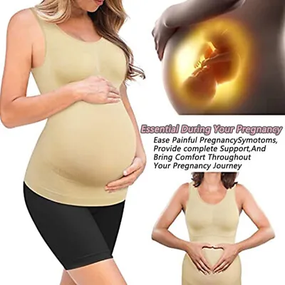 Women Maternity Tank Top Stretchy Pregnancy Bra Basic Shirt Sleeveless Camisole • $16.79