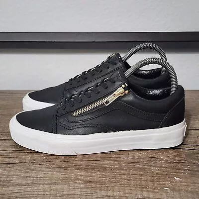 Vans Old Skool Leather Women's Shoes Size 6.5 Black • £28.92